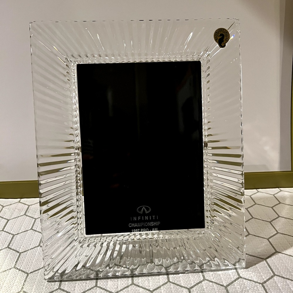Waterford Crystal 5x7 Picture Frame • Infiniti 1997 Pro-Am Etched Golf Gift - Picture 2 of 10